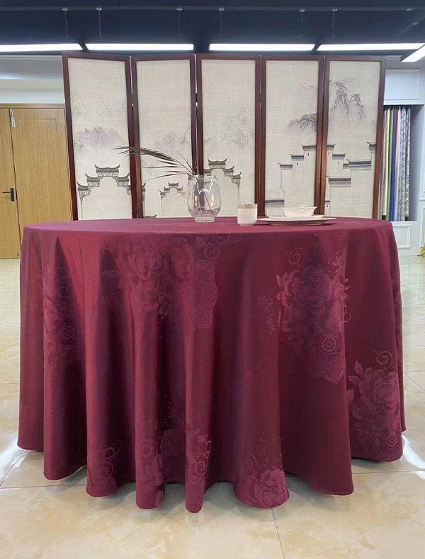 Vermilion printed tablecloth
